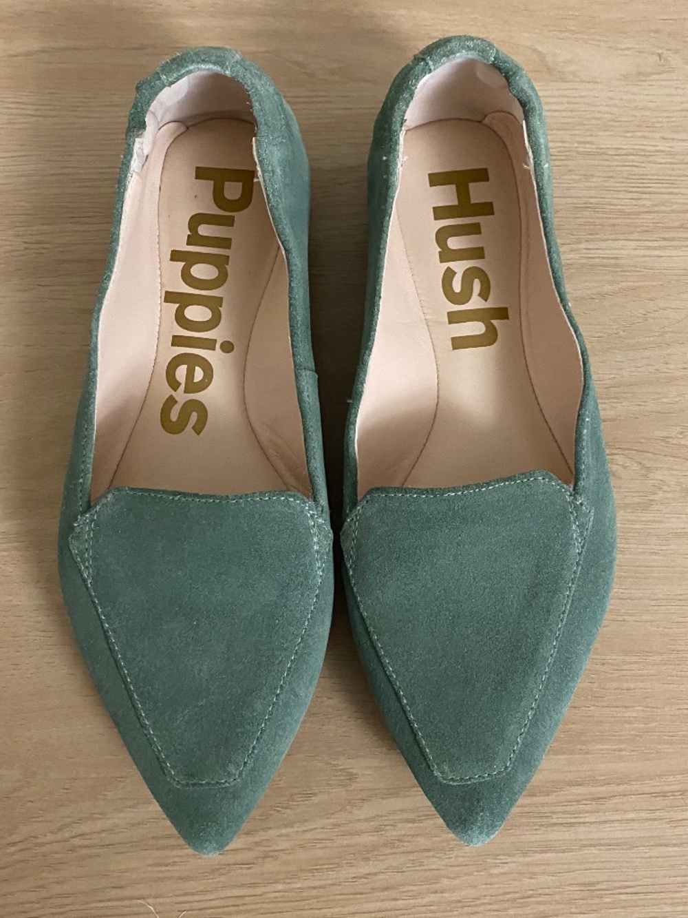 Hush Puppies Green Suede Loafers, 6.5